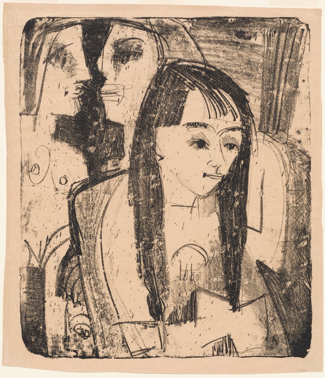 Portræt af en pige, 1921. af Ernst Ludwig Kirchner
