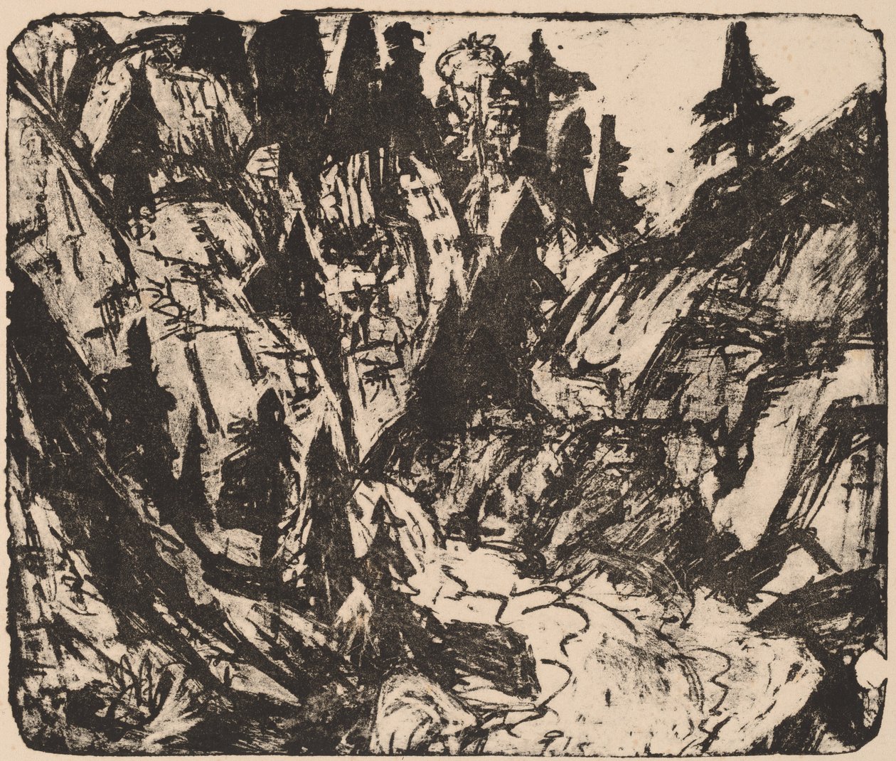 Rocky Stream, 1919. af Ernst Ludwig Kirchner