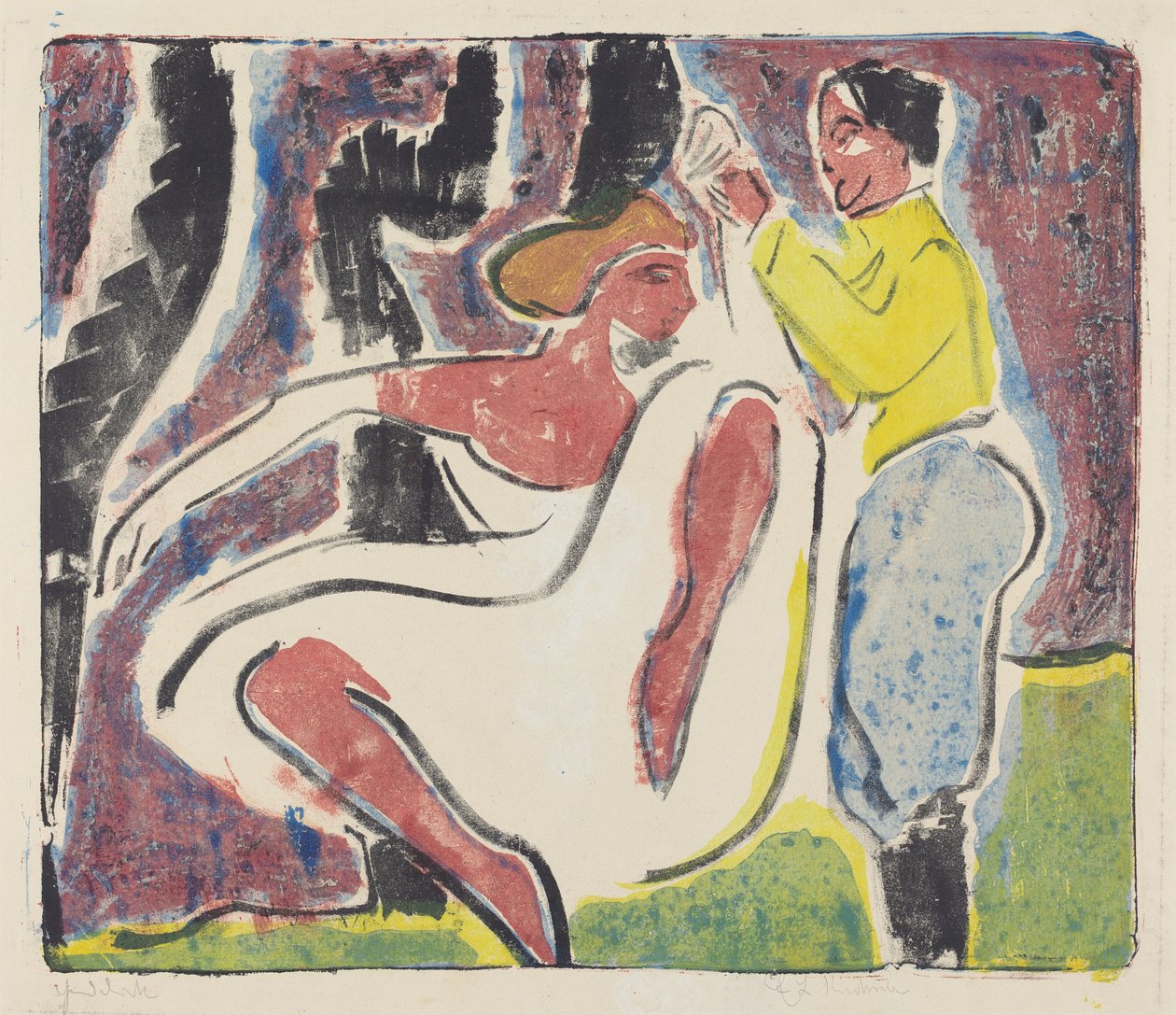Russiske dansere, 1909. af Ernst Ludwig Kirchner