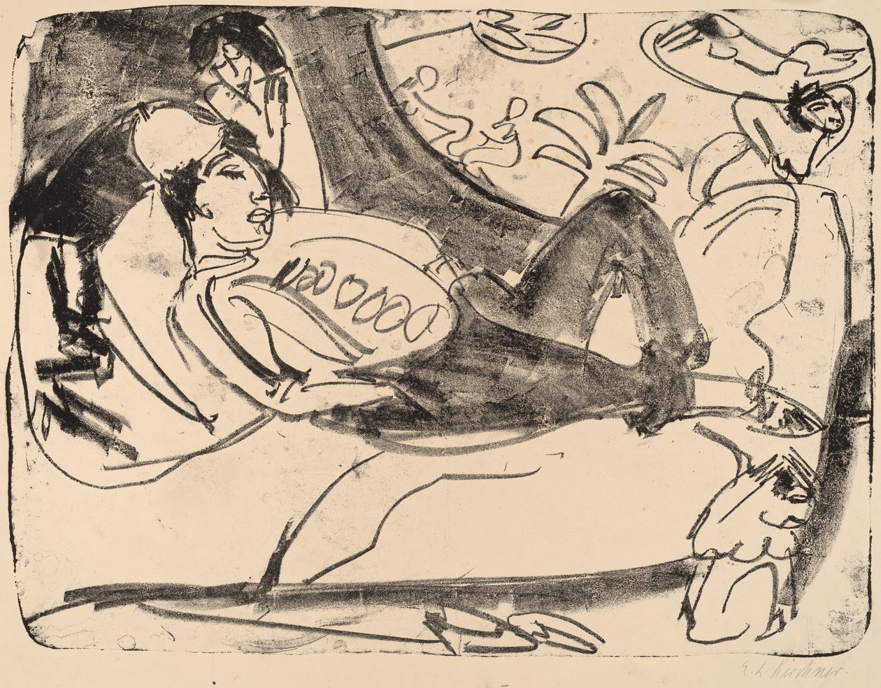 Siesta, 1911-1912. af Ernst Ludwig Kirchner