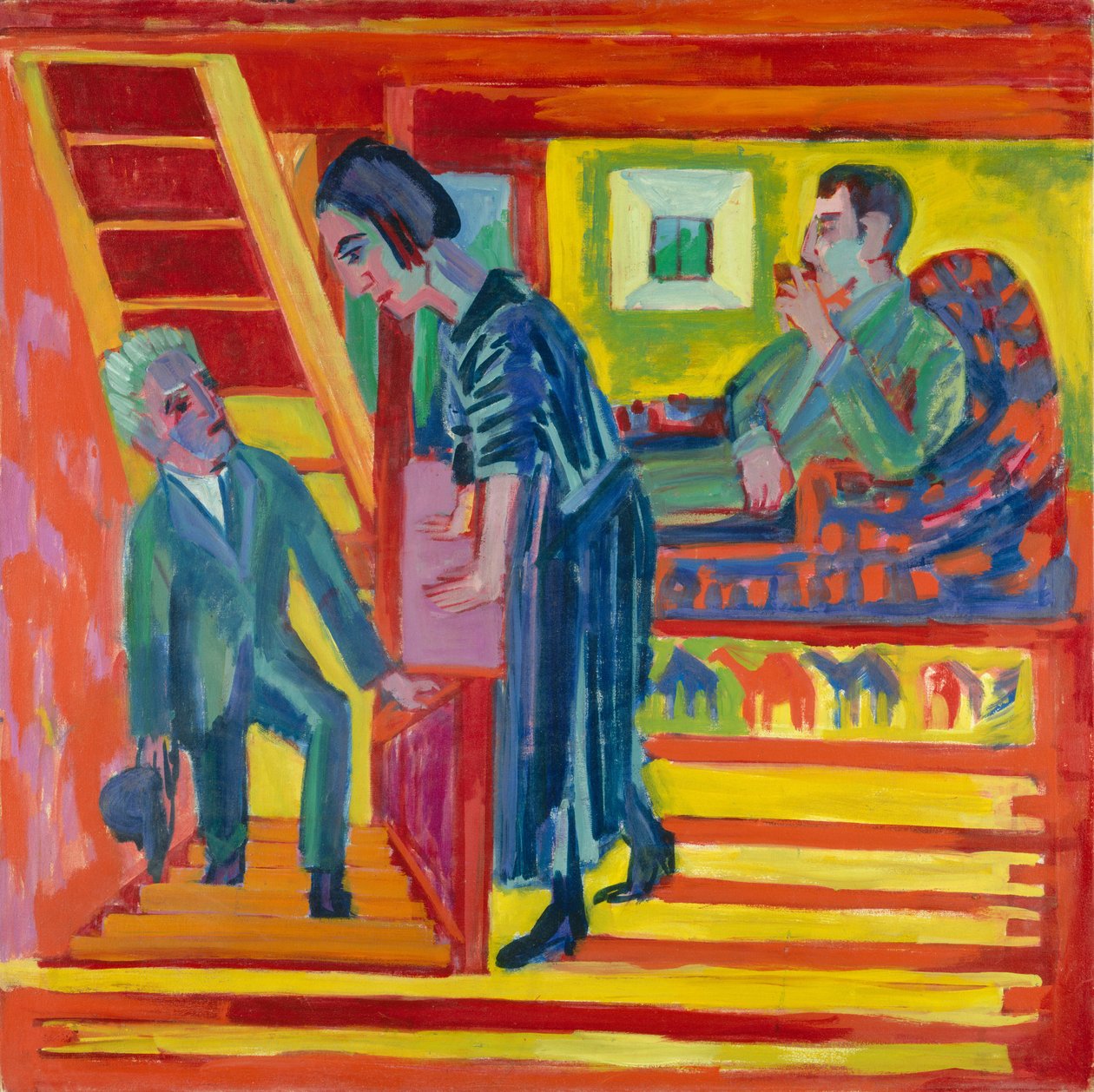 Besøget - Par og nytilkomne, 1922. af Ernst Ludwig Kirchner