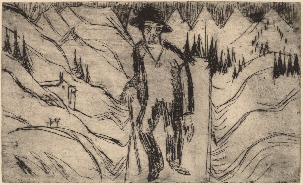 Vandreren, 1922. af Ernst Ludwig Kirchner