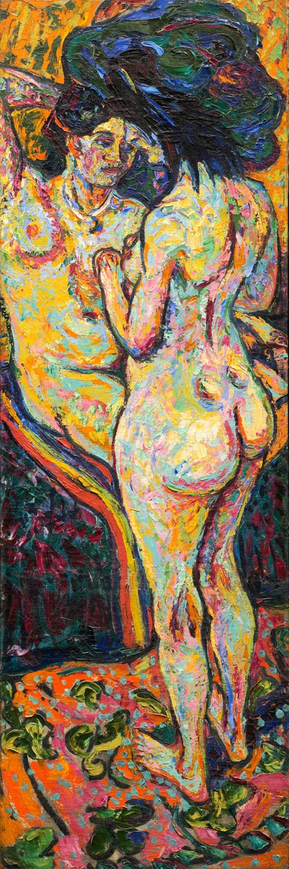 To nøgenbilleder [forside], 1907. af Ernst Ludwig Kirchner