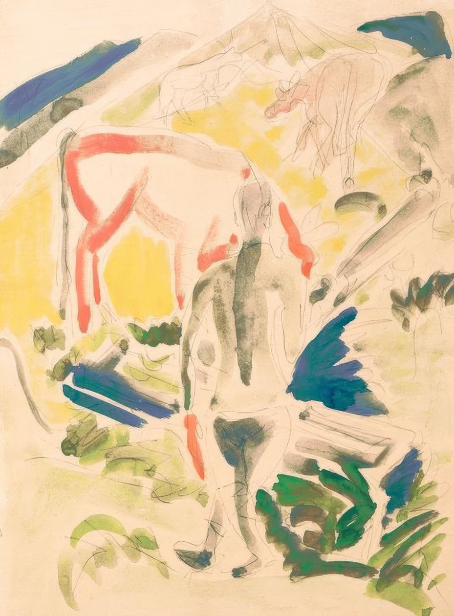 Ved springvandet på Stafelalp af Ernst Ludwig Kirchner
