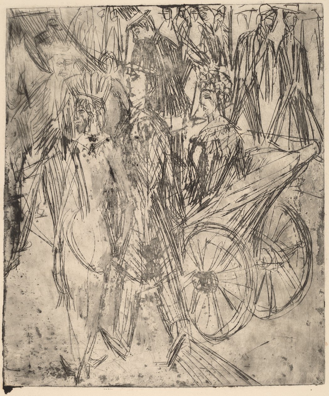 Par foran en vogn af Ernst Ludwig Kirchner