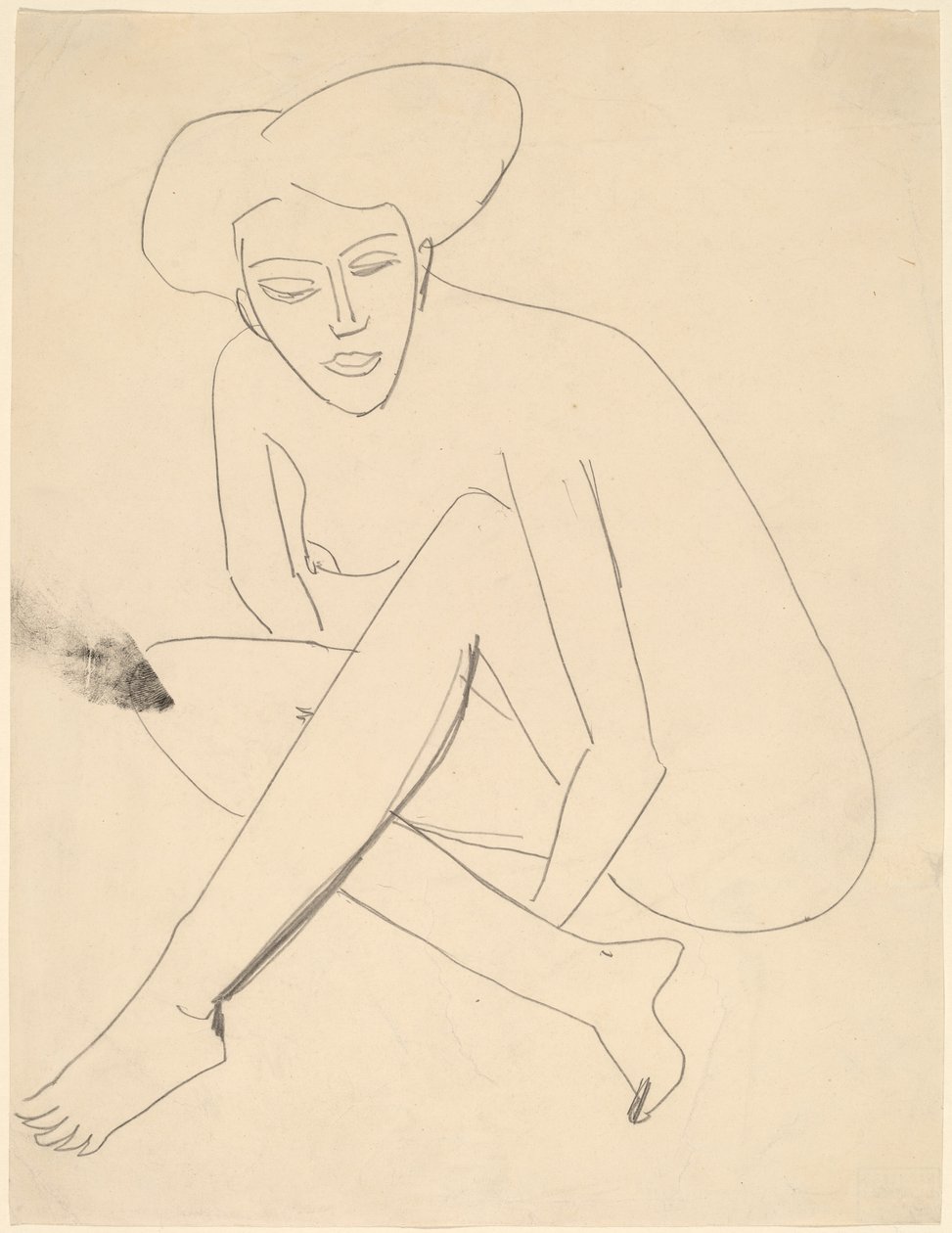 Dodo siddende af Ernst Ludwig Kirchner