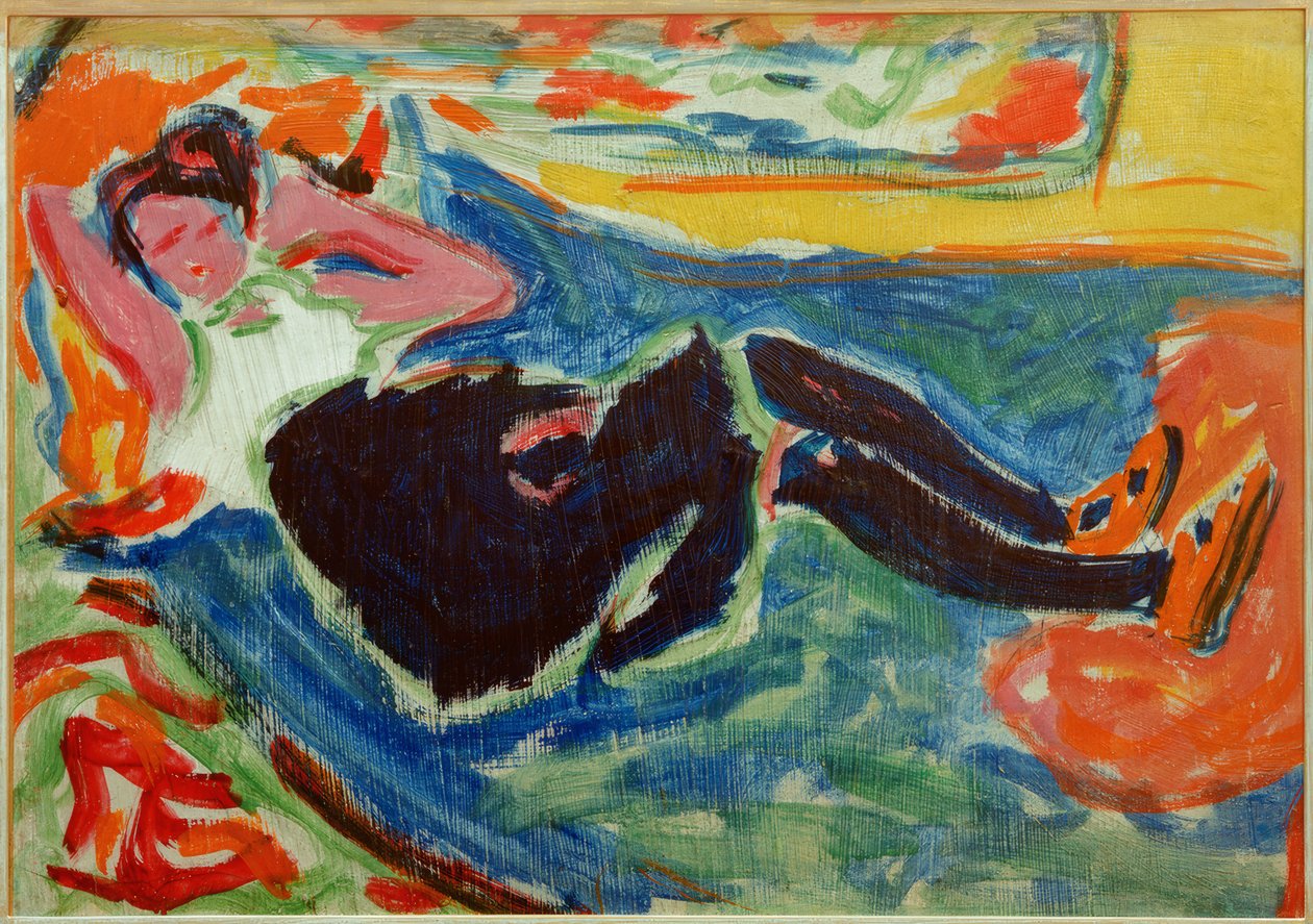 Kvinde med sorte strømper af Ernst Ludwig Kirchner