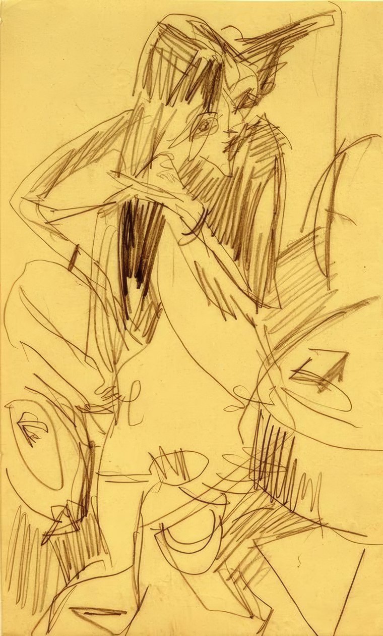 Kæmmehandling af Ernst Ludwig Kirchner