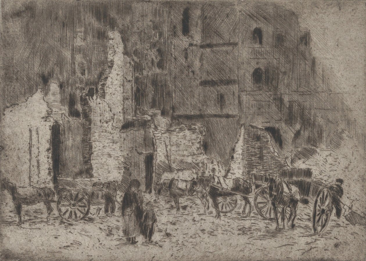 Lille: Ruin, 1916. af Ernst Oppler