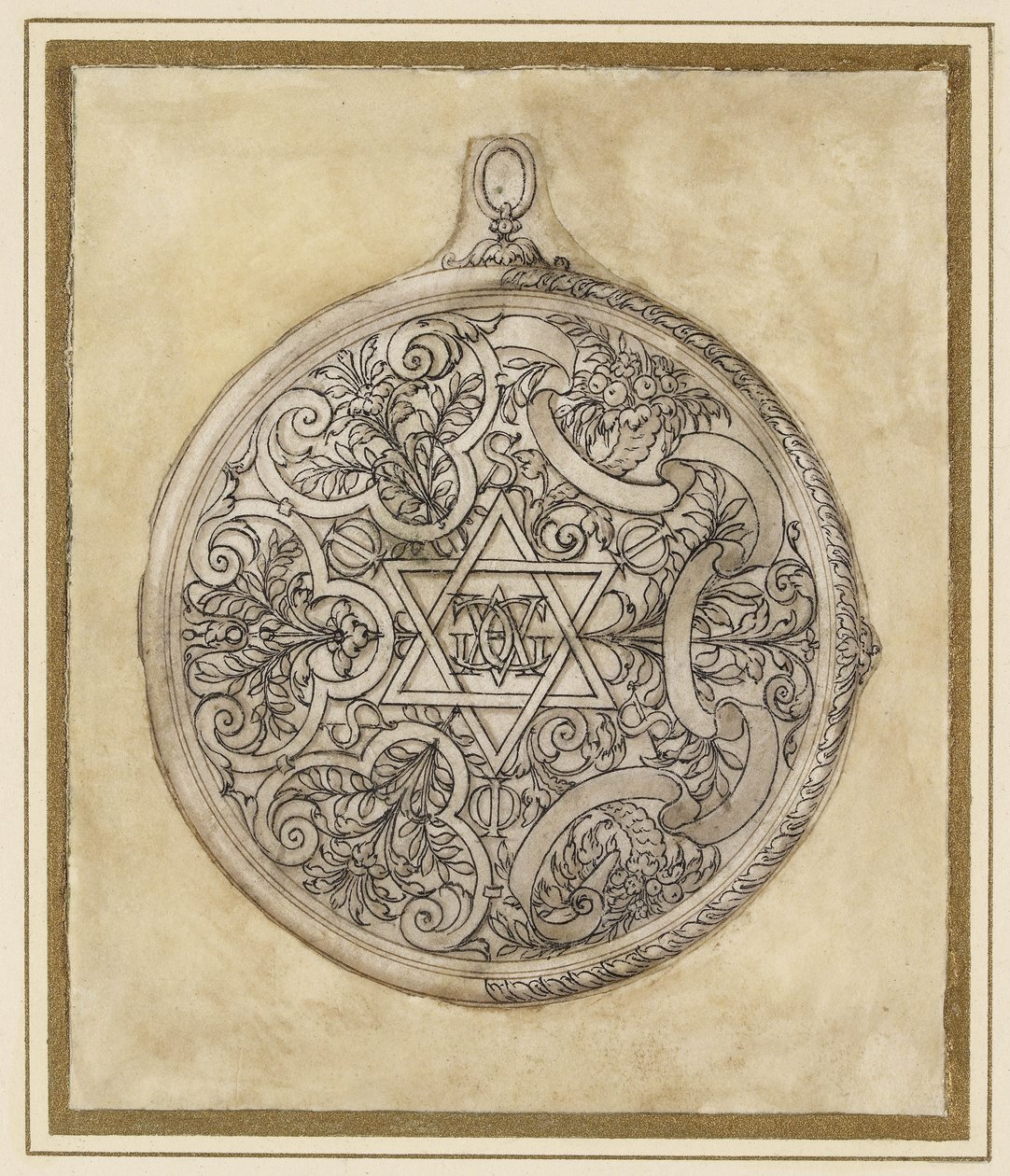 Design til et cirkulært vedhæng, 1500-tallet af Etienne Delaune