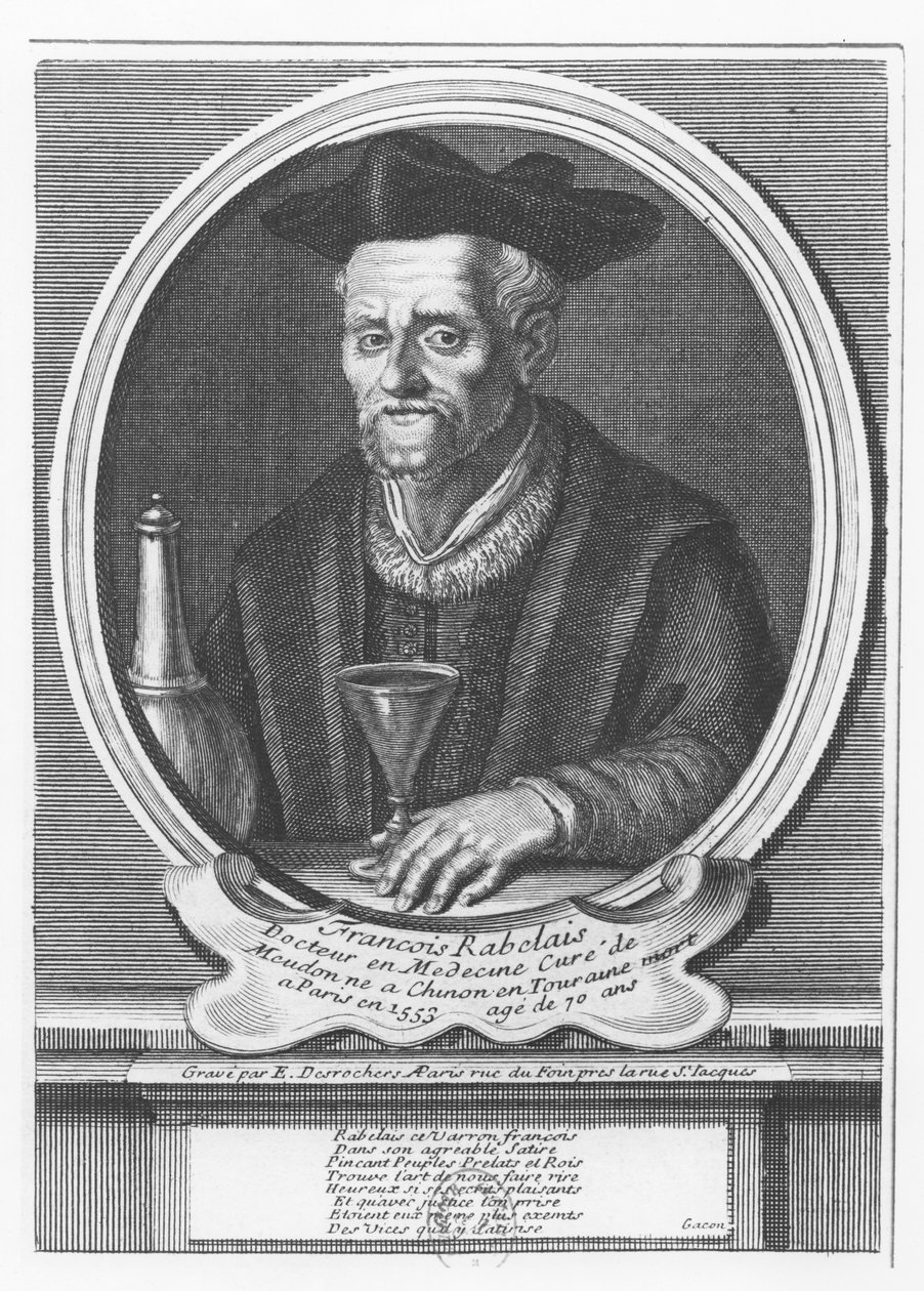 Portræt af François Rabelais af Etienne Jehandier Desrochers