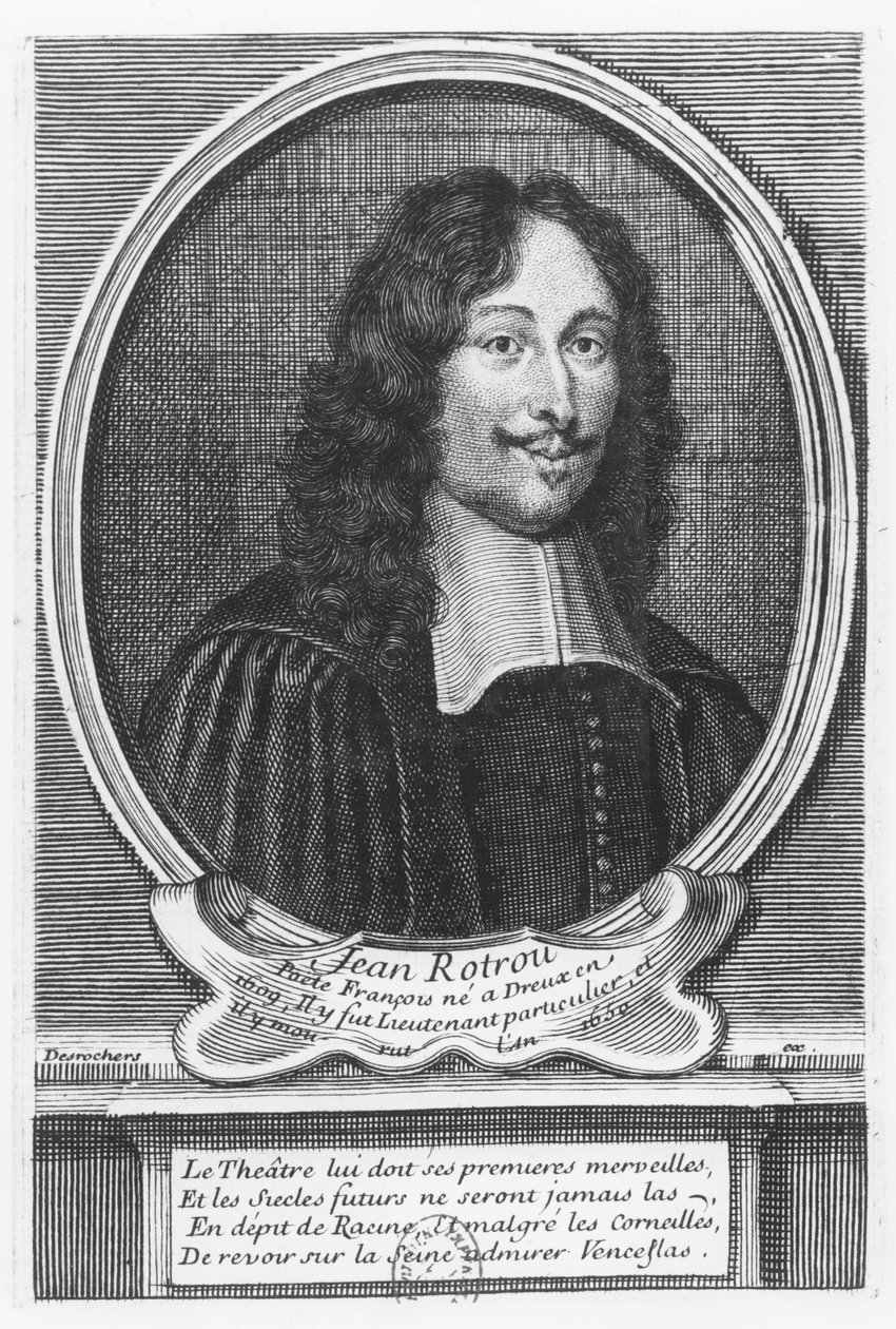 Portræt af Jean de Rotrou af Etienne Jehandier Desrochers