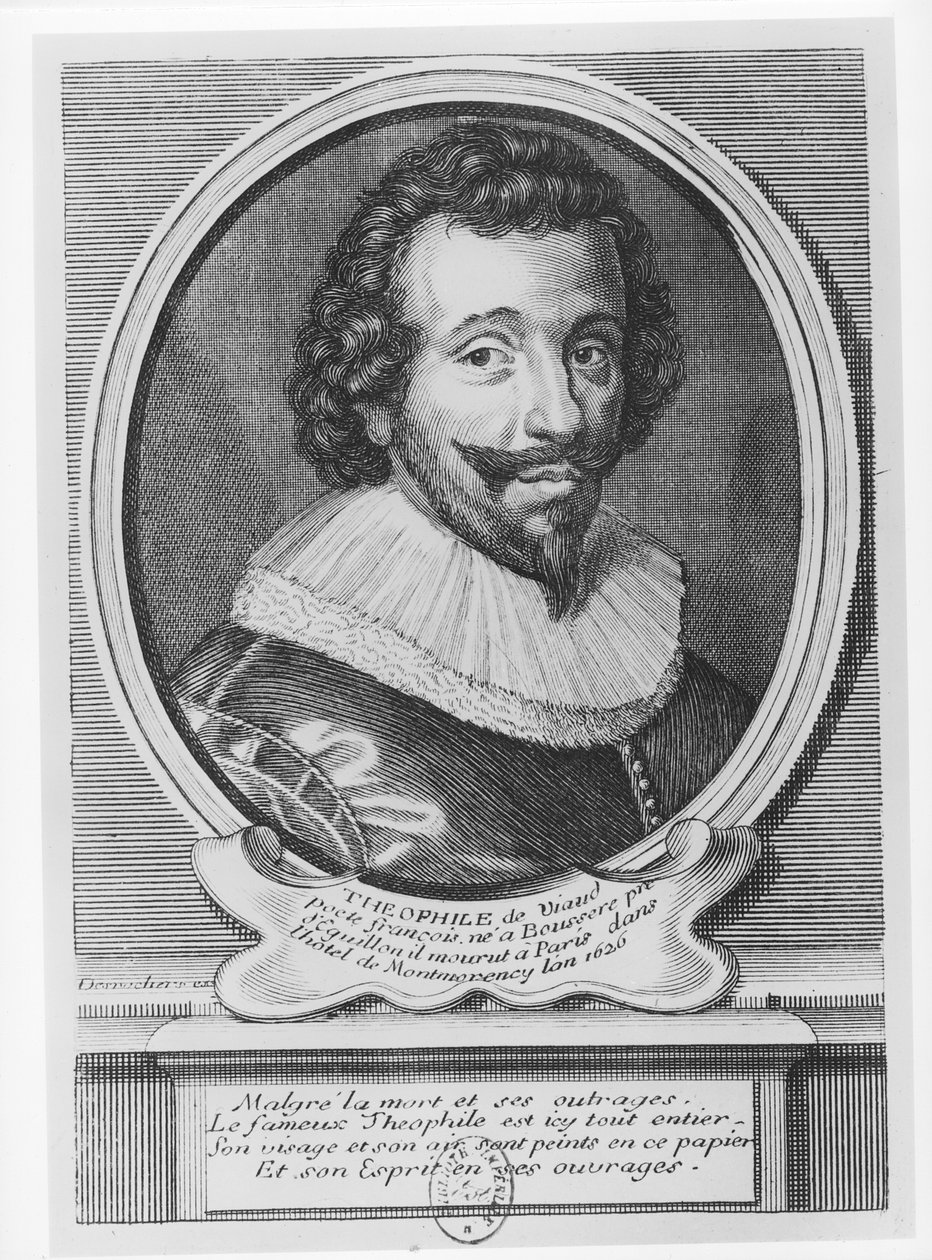 Portræt af Theophile de Viau (1590-1626) af Etienne Jehandier Desrochers