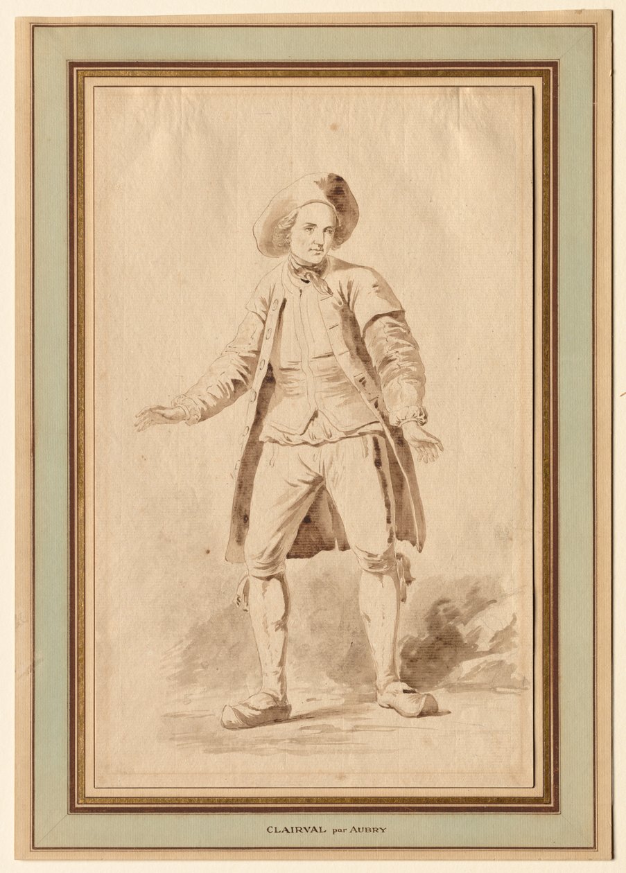 Skuespilleren Clairval, 1700-tallet. af Etienne Aubry