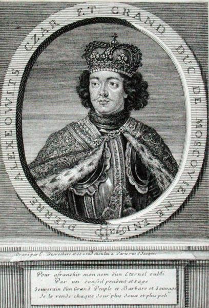 Peter I (1672-1725) (stik) af Etienne Jehandier Desrochers