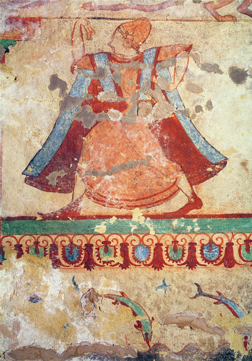Danserinde, fra løvernes grav, ca. 520 f.Kr. (vægmaleri) af Etruscan
