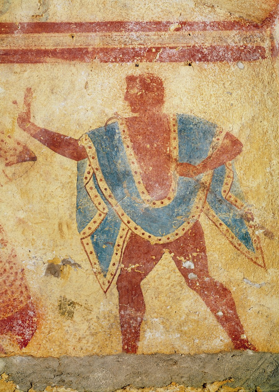 Danser med en grøn tunika, fra Giustinianis grav, midten af det 5. århundrede f.Kr. (vægmaleri) af Etruscan