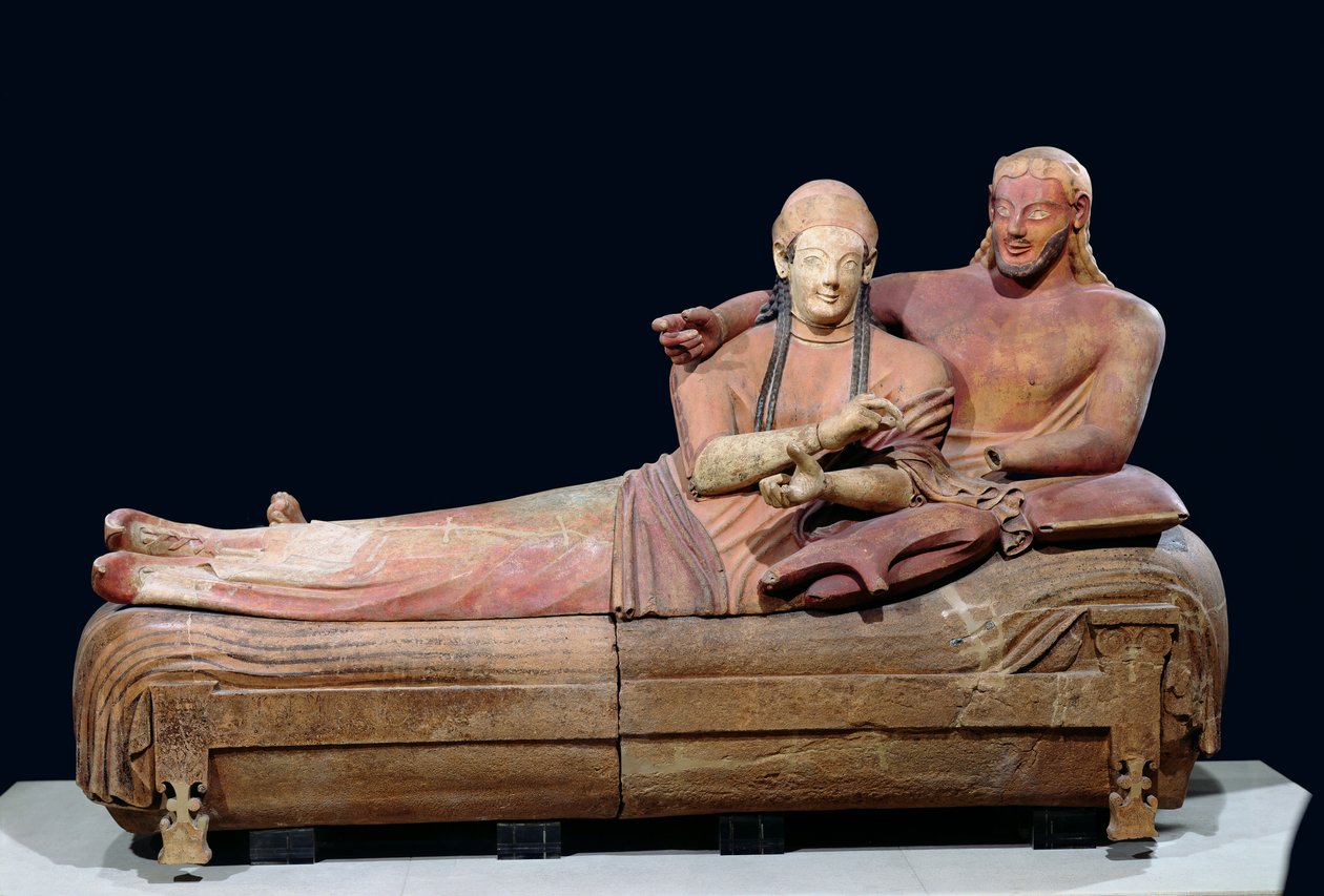 Ægtefællernes Sarkofag, 525-500 f.Kr af Etruscan