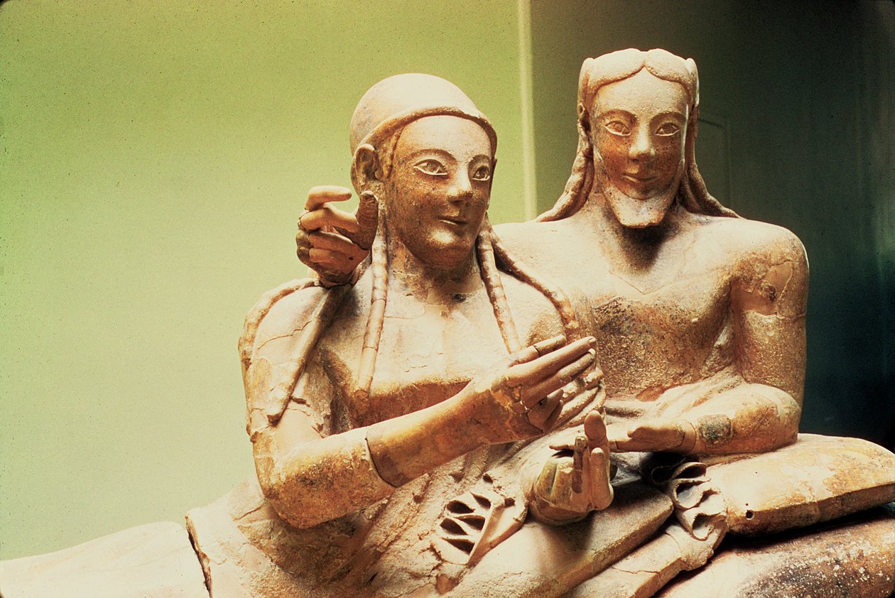 Ægtefællernes sarkofag, fra Cerveteri (detaljer) af Etruscan