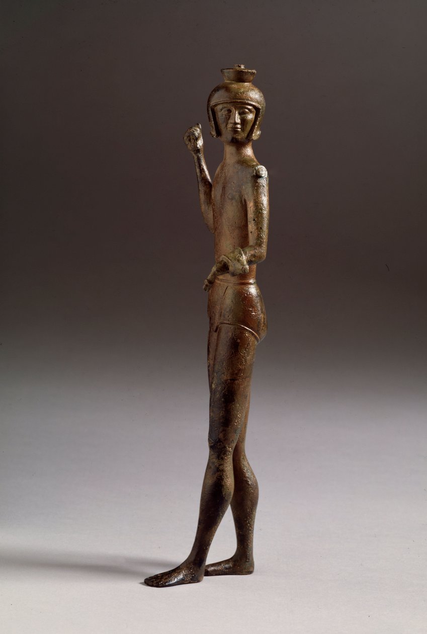Etruskisk civilisation: statuette af kriger i bronze af Etruscan