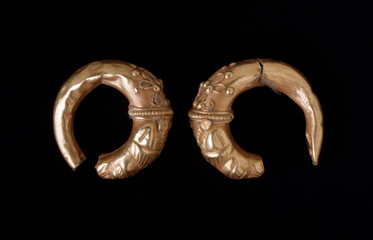 Gyldne øreringe, 450-400 f.Kr af Etruscan