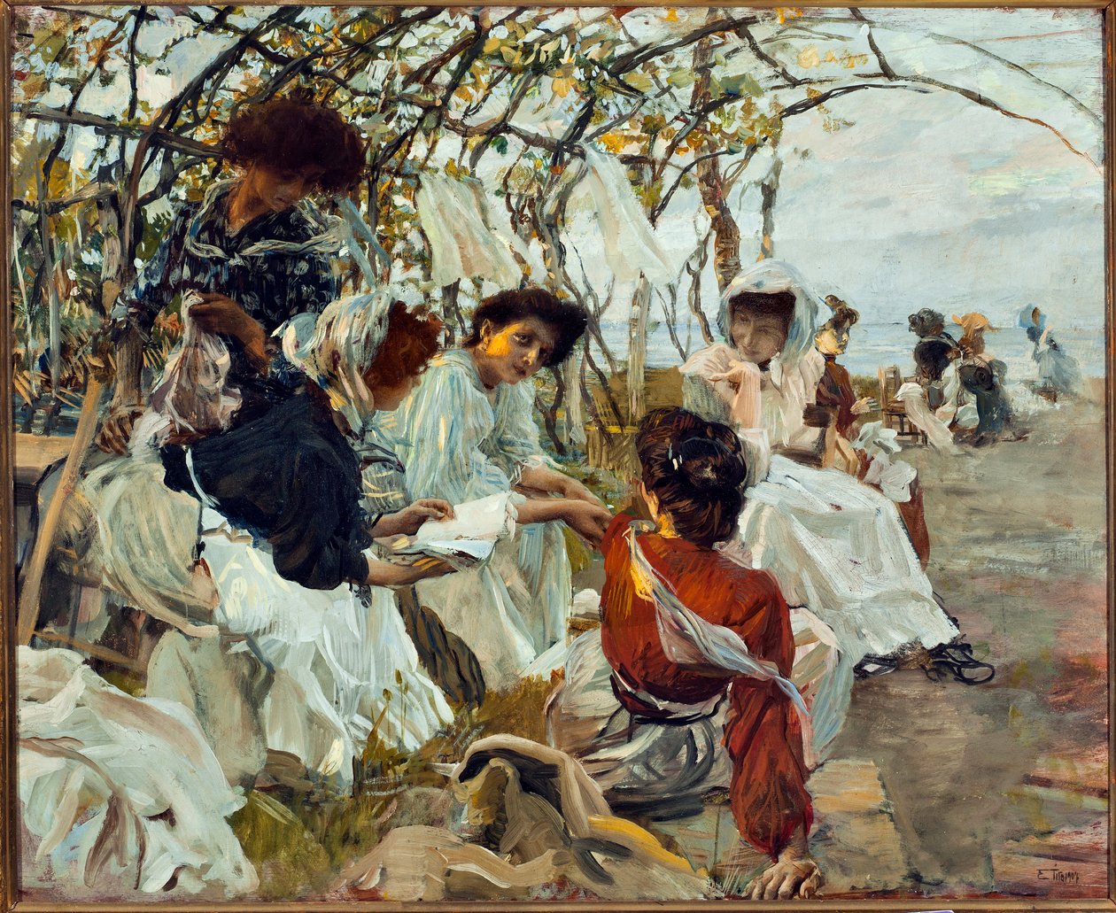 Love Pages (olie på lærred af Ettore Tito