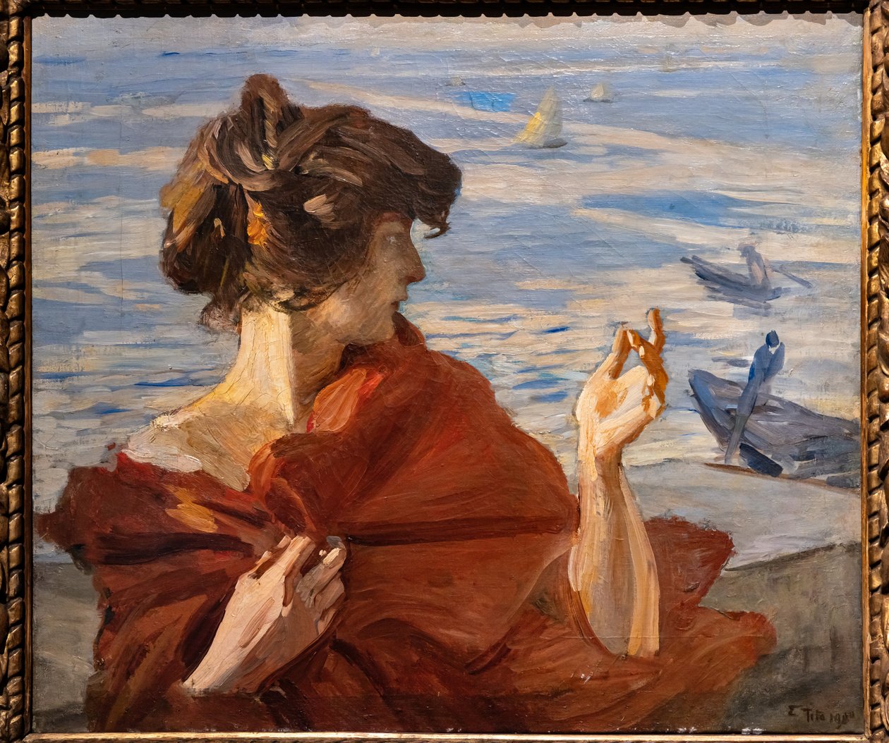 På kajen i Venedig af Ettore Tito