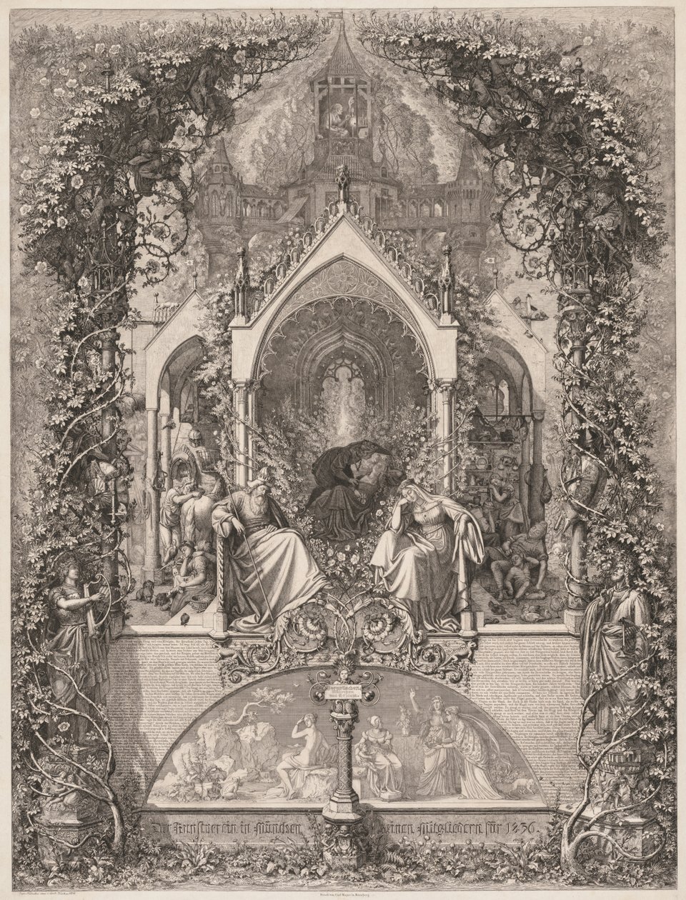 Briar Rose Tornerose, 1836. af Eugen Napoleon Neureuther