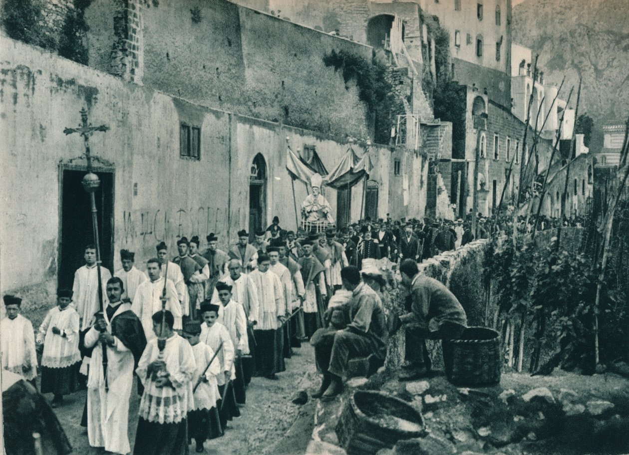 Procession, Capri, Italien, 1927 af Eugen Poppel