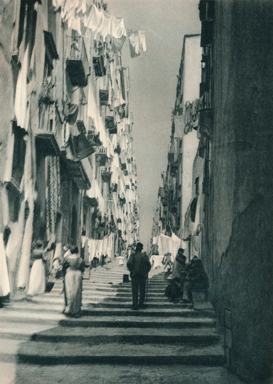 Gade i forstæderne, Napoli, Italien, 1927 af Eugen Poppel
