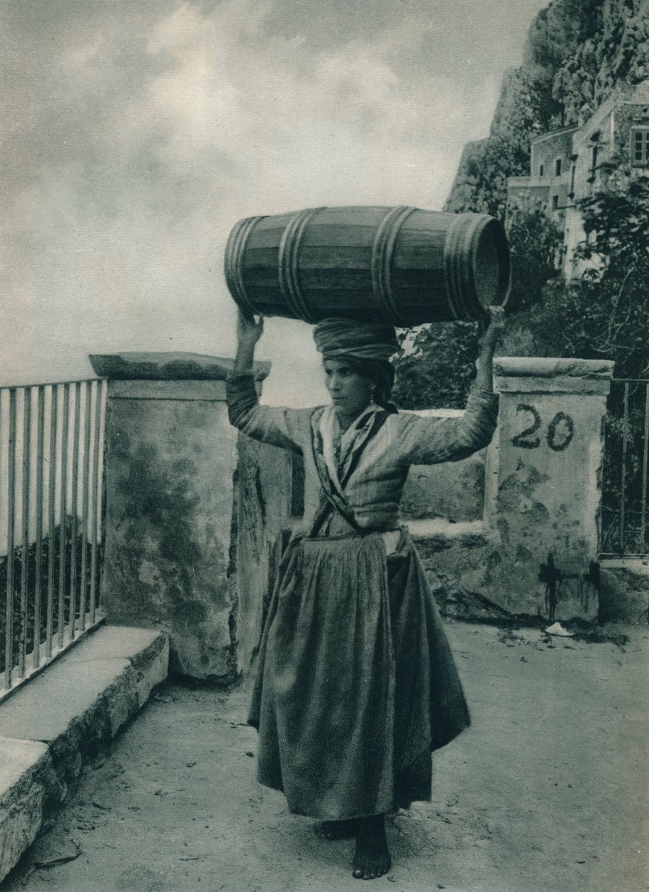 Vandbærer, Capri, Italien, 1927 af Eugen Poppel