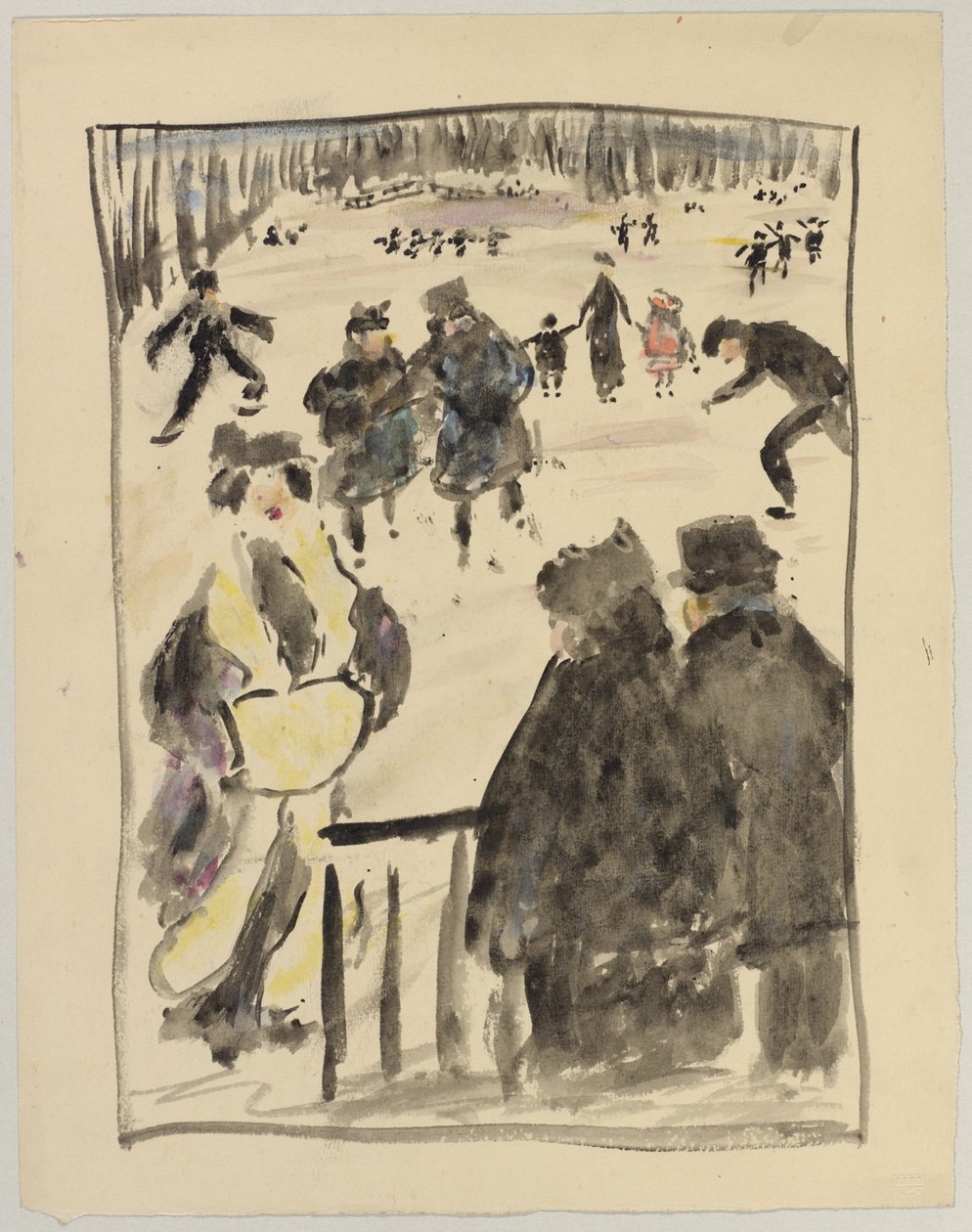 Vinterlandskab (skøjteløbere på isen) af Eugen von Kahler