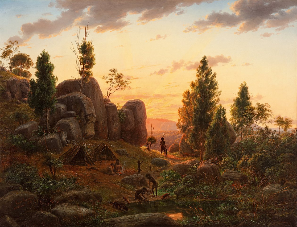 Stony Rises, Lake Corangamite af Eugene von Guérard