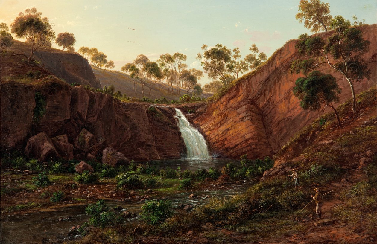 Vandfald ved Clyde River, Tasmanien af Eugene von Guérard