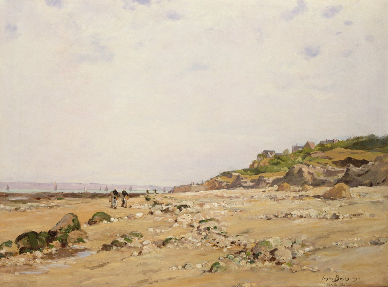 Stranden ved Villerville, 1887 af Eugene Bourgeois