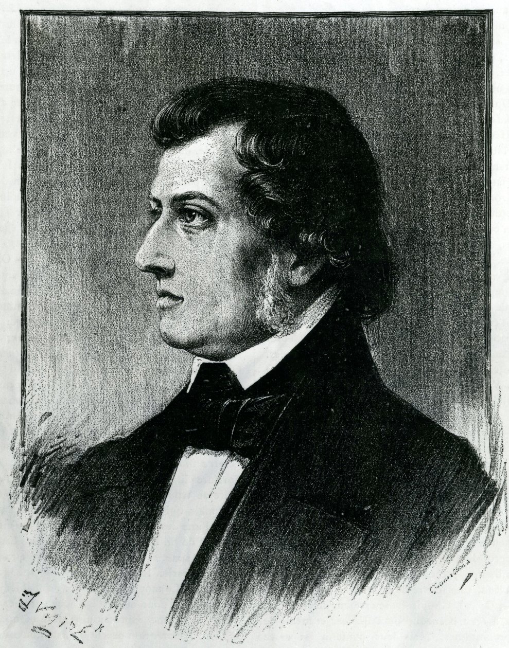 Frederic Chopin (1810-49) af Ferdinand Victor Eugene Delacroix