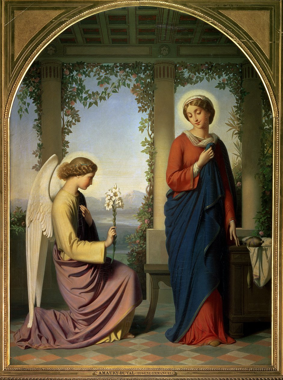 Den englelige hilsen eller bebudelsen, 1860 af Eugene Emmanuel Amaury Duval