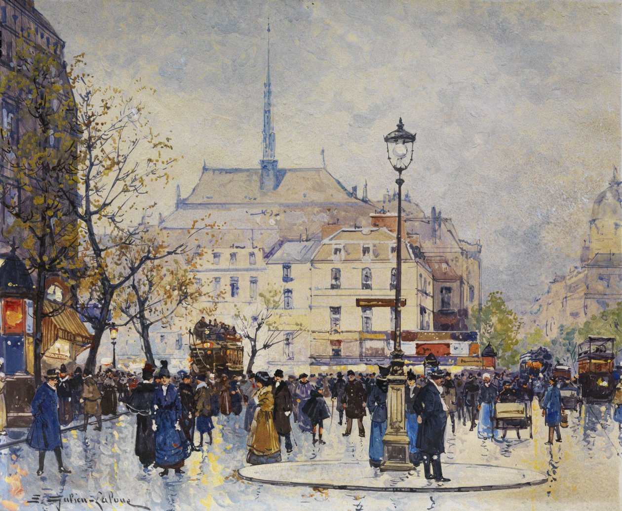 Paris gadebillede af Eugene Galien Laloue