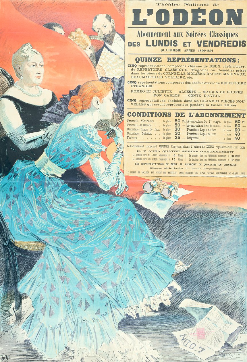 Annonce for Odeon Theatre, 1890 af Eugene Grasset