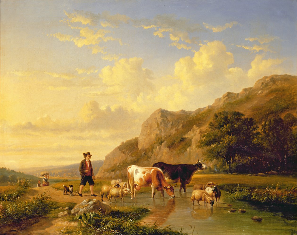 En hyrde med dyr af Eugene Joseph Verboeckhoven