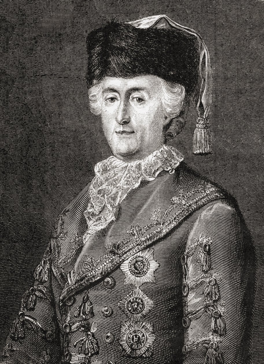 Catherine II, graveret af Stephane Pannemaker (1847-1930) fra 
