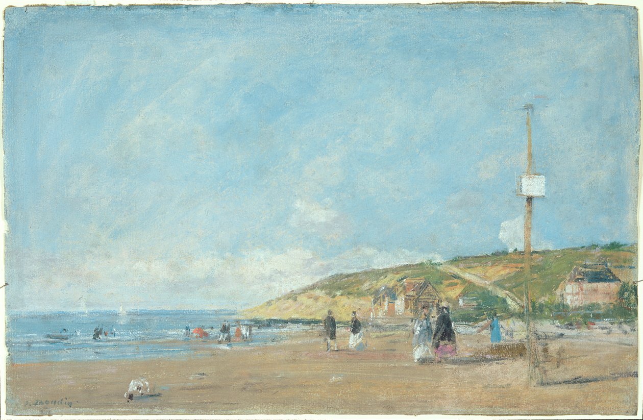 A Seashore (pastel på papir) af Eugene Louis Boudin