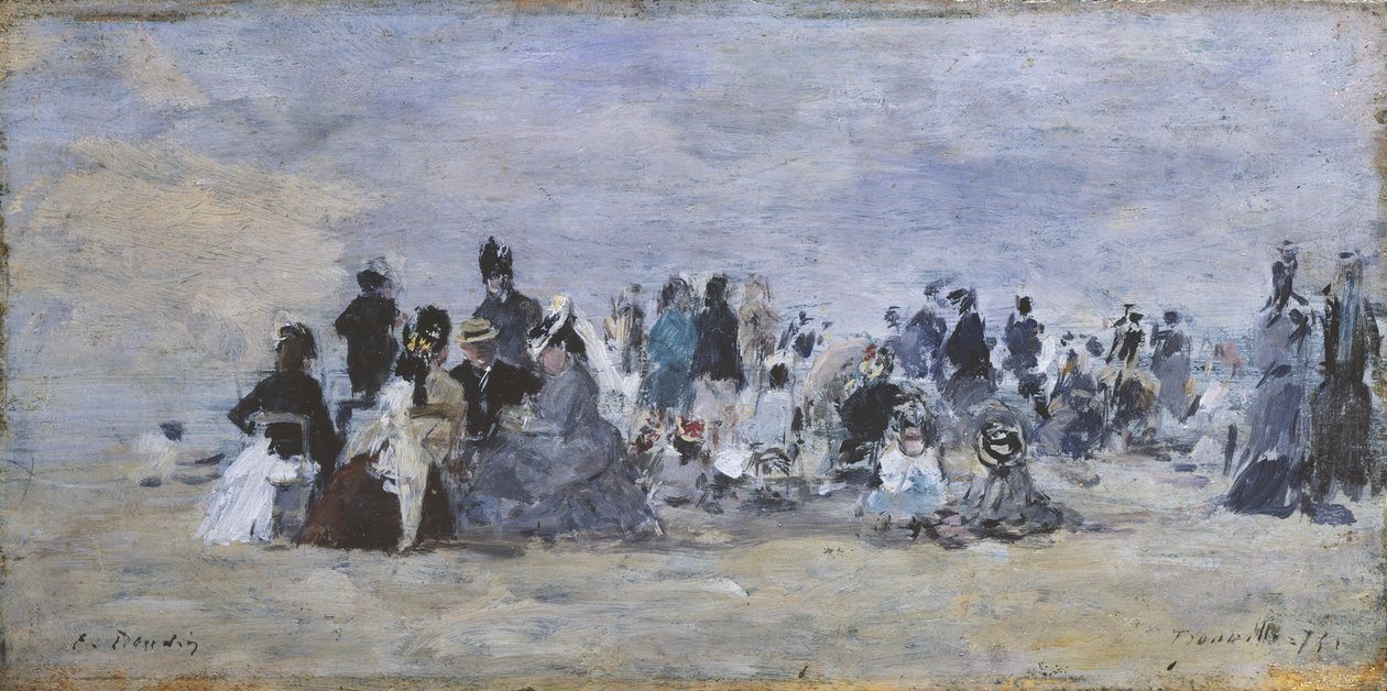 Stranden ved Trouville, 1875 af Eugene Louis Boudin