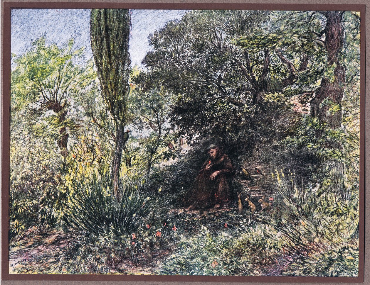 En munk, der mediterer i ensomhed, 1919 af Eugene Burnand