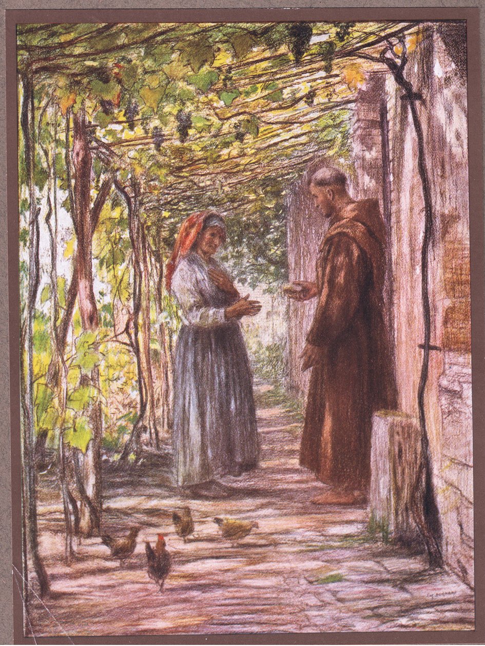 Broder Masseo udnævnes til dørvogter, 1919 af Eugene Burnand