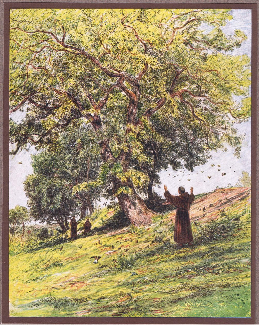 Frans prædiker for fuglene, 1919 af Eugene Burnand