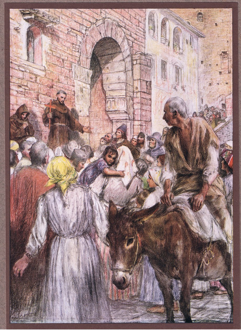 Frans prædiker i Bologna, 1919 af Eugene Burnand