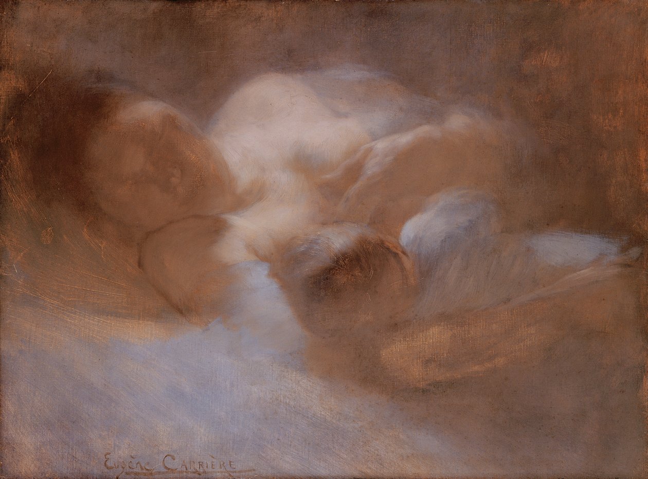 Moderskab (lidelse) (olie på lærred) af Eugène Carrière