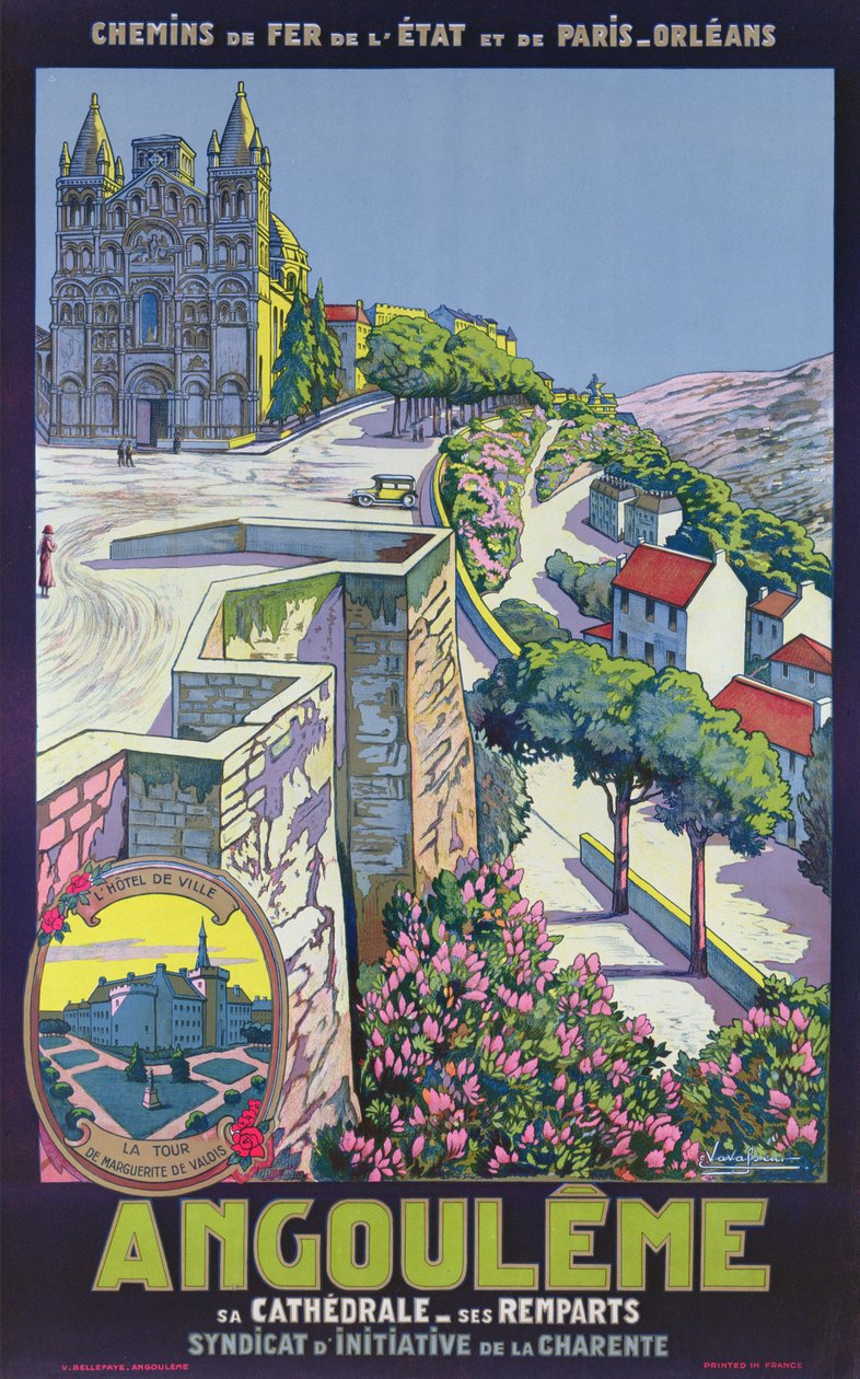 Plakat reklame Angouleme (farve litho) af Eugene Charles Paul Vavasseur