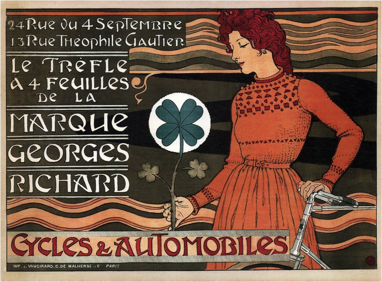 Cykler og biler Georges Richard, 1899 af Eugene Grasset